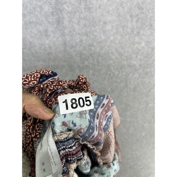 Lorimer NYC Women's Apron Dress Sleeveless Size Medium Pleated Patchwork Print - Picture 10 of 14